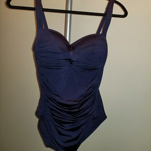 NWT Nip Tuck Bond-eye Bandeau Black Gold One-piece Bra Cup Swimsuit Women/'s US